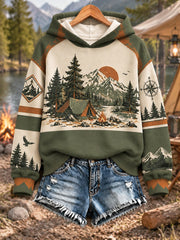 Women's Camping Print Casual Sweatshirt