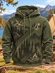 Men's Camping Oversized Drop-Shoulder Hoodie With Pockets