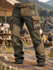Men's Camping Print Casual  Trousers