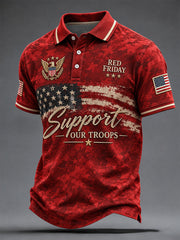 Men's Red Friday Printed Casual Top